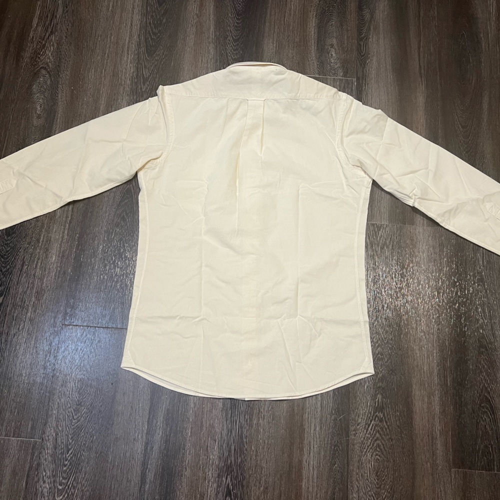 Spier and Mackay corduroy shirt, cream/white, small